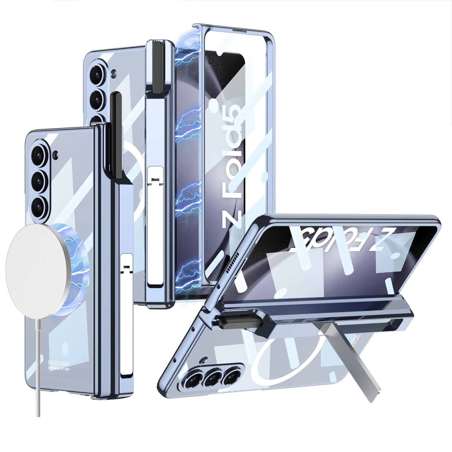 GKK For Samsung Galaxy Z Fold5 5G Case Kickstand Magnetic PC Phone Cover with Front Screen Film GKK For Samsung Galaxy Z Fold5 5G Case Kickstand Magnetic PC Phone Cover with Front Screen Film